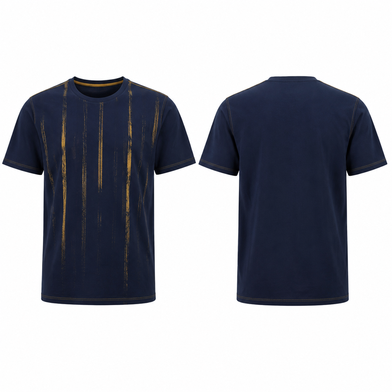 Navy and Gold Classic Crew Neck T-Shirt
